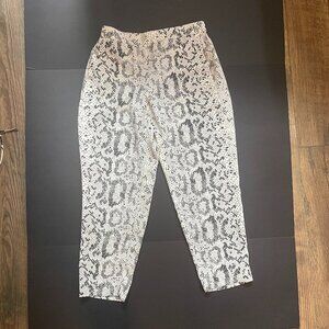 J. Crew Jamie Pant snakeskin , loose fitting, flat front/elastic waist  Size 12